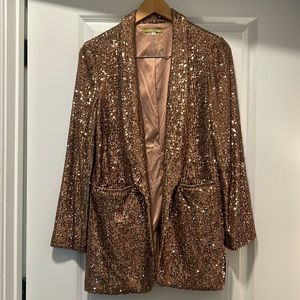 GIANNI BINI Copper Sequin Jacket Size Med
